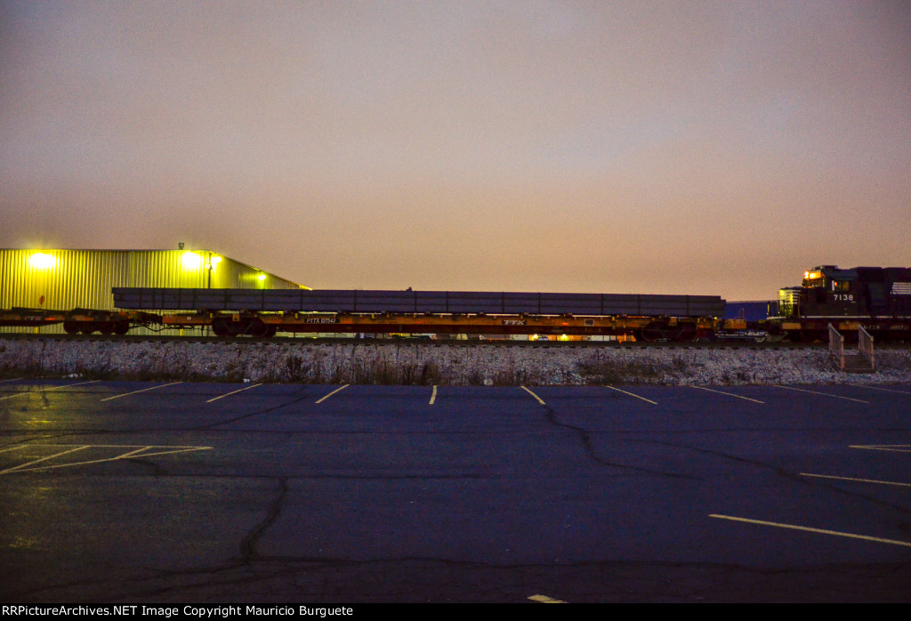 PTTX Flat Car with steel beams